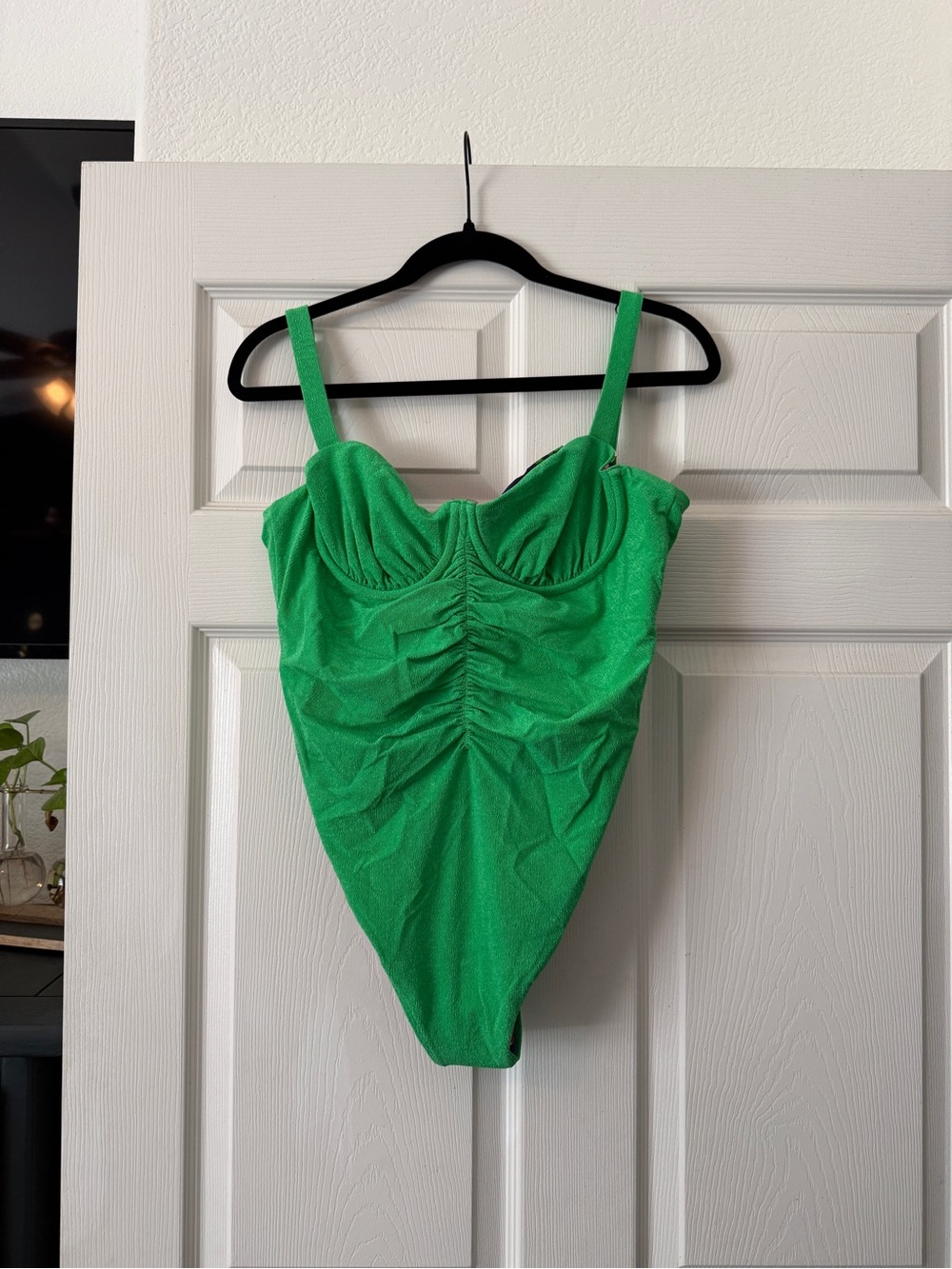 Anthropologie Maaji Swimsuit NWT / Reversible, Kelly Green, Floral XL (fits M-L)
